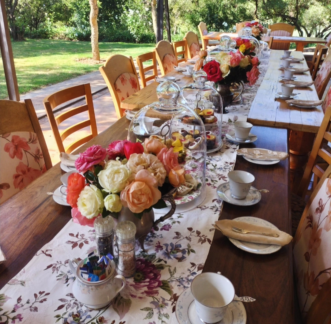 Garden picnic setup